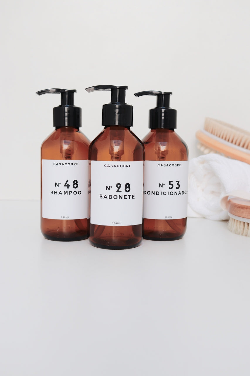 Kit Vidro Banheiro 200ml - 3 Peças