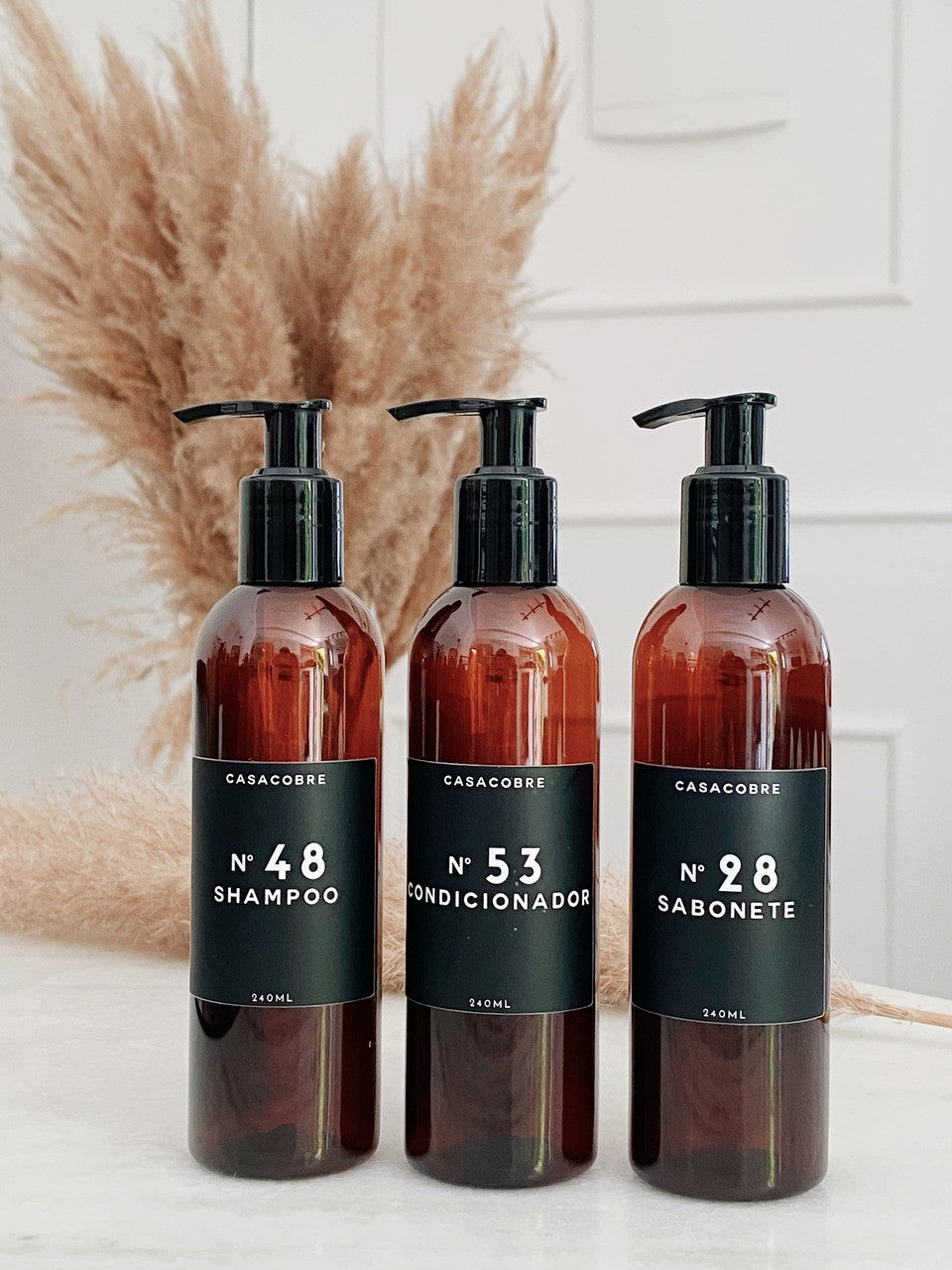 Kit Mini Frasco Banheiro Completo 240ml - 3 Peças