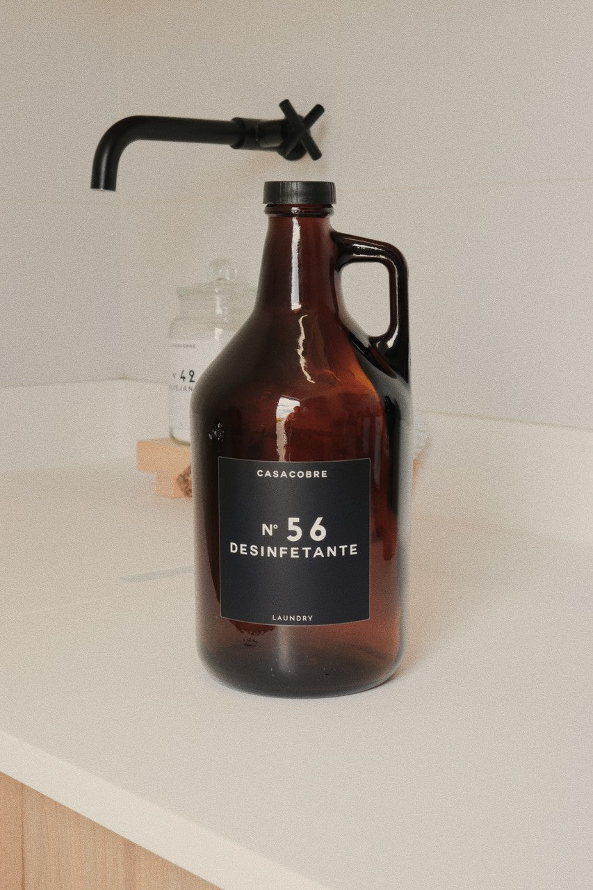 Frasco Vidro Âmbar Lavanderia 1,9L - Desinfetante
