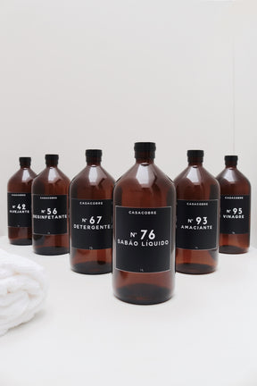 Frasco Vidro Âmbar Lavanderia 1L - Sabão Líquido