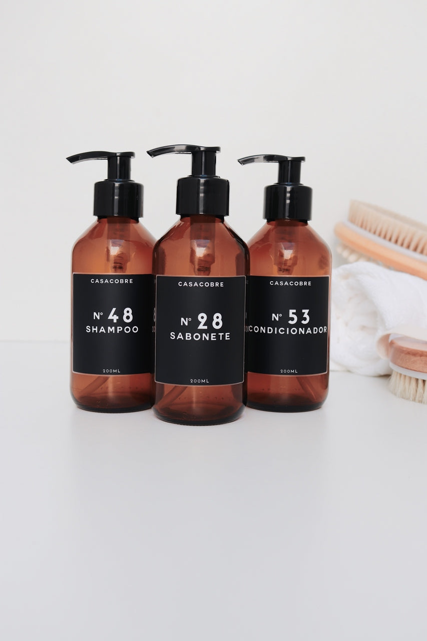 Kit Vidro Banheiro 200ml - 3 Peças