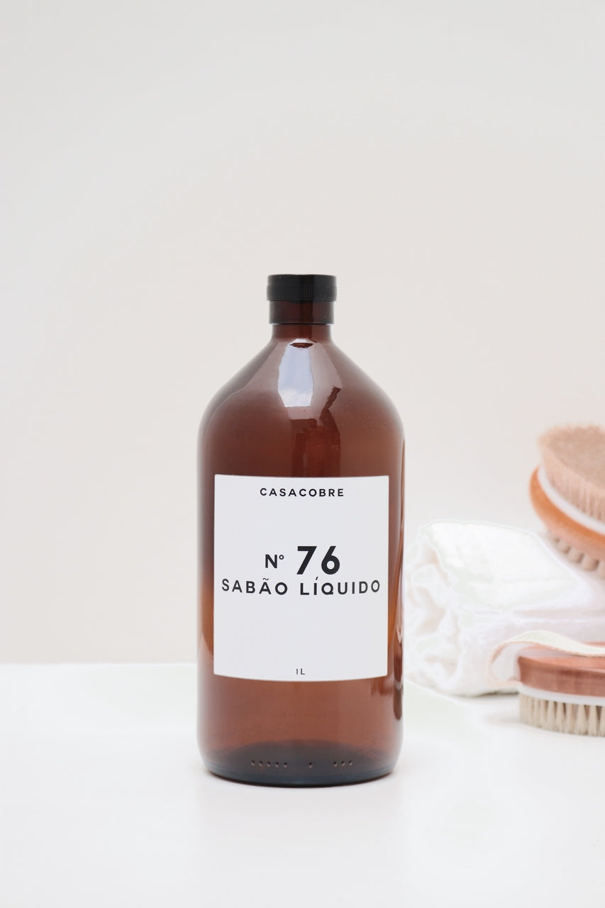 Frasco Vidro Âmbar Lavanderia 1L - Sabão Líquido
