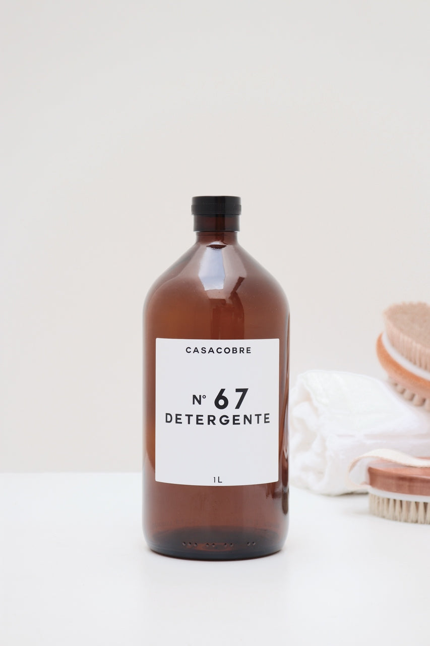 Frasco Vidro Âmbar Lavanderia 1L - Detergente