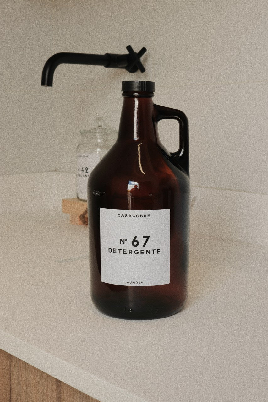 Frasco Vidro Âmbar Lavanderia 1,9L - Detergente