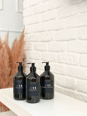 Frasco Black Banheiro Completo 500ml - 3 Peças