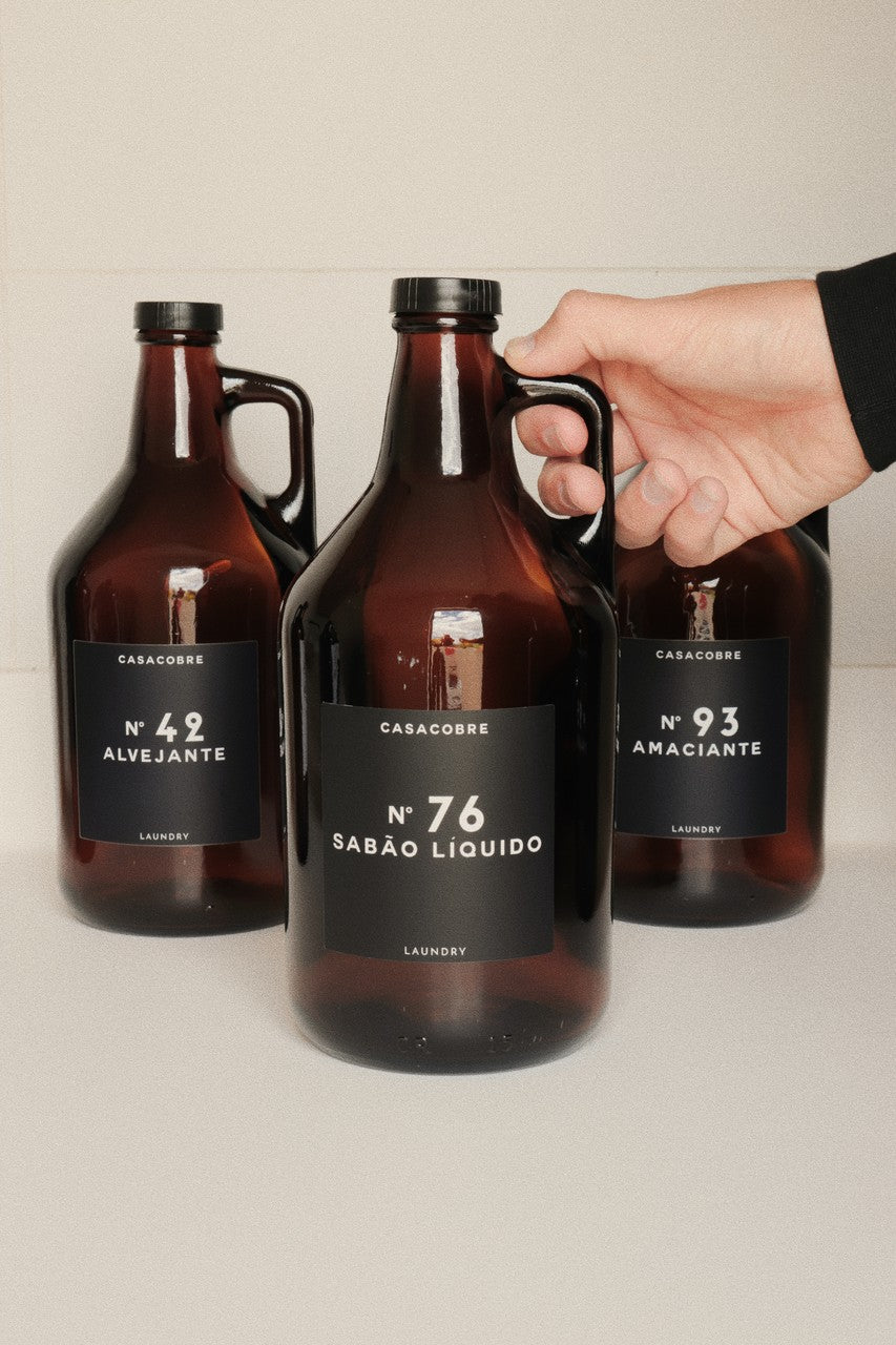 Frasco Vidro Âmbar Lavanderia 1,9L - Desinfetante