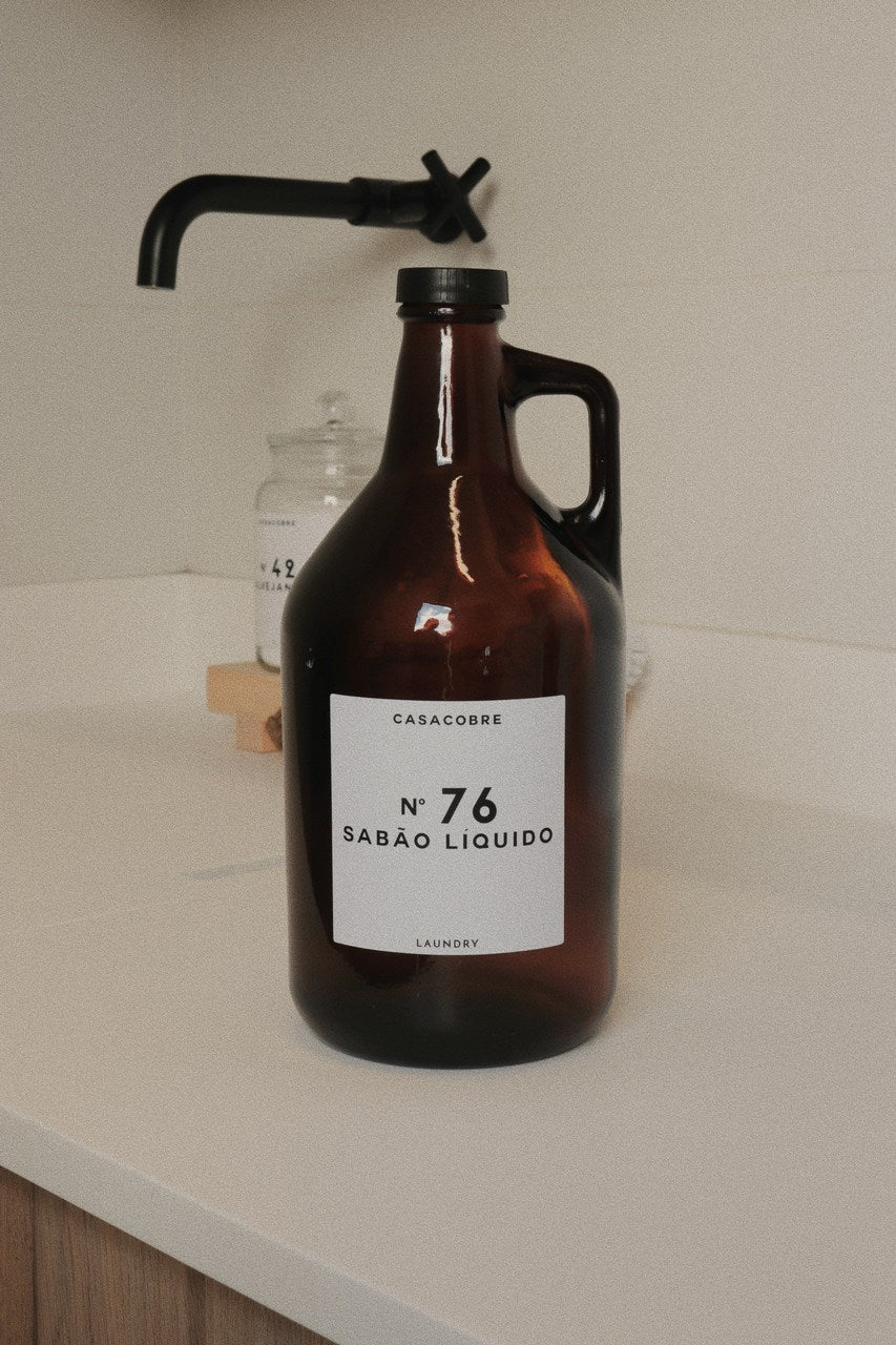 Frasco Vidro Âmbar Lavanderia 1,9L - Sabão Líquido